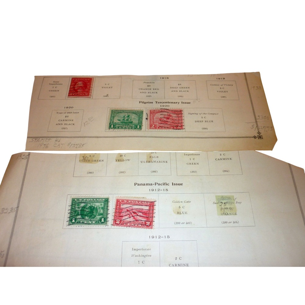 Vintage US Stamp Collection 1907 Jamestown 1915 Panama Pacific 1920 Pilgrim